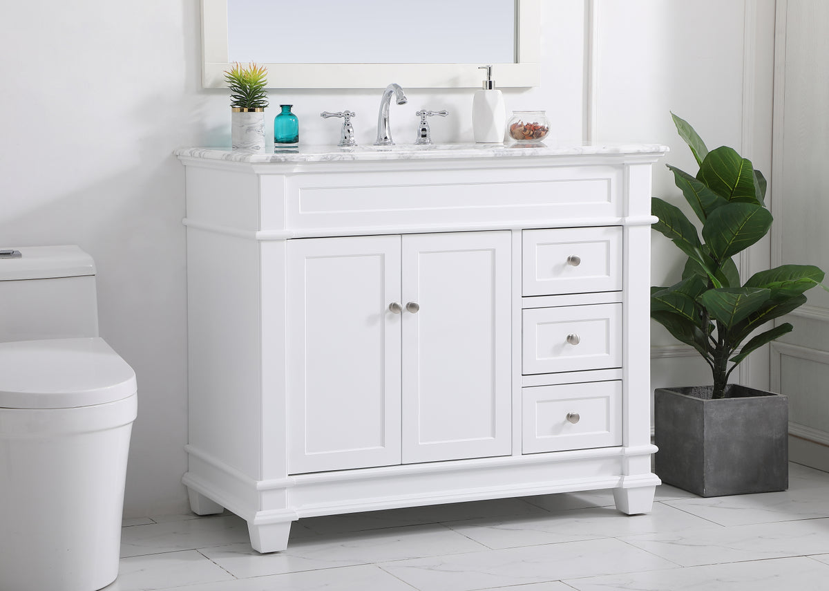 42 inch Single Bathroom Vanity set in White