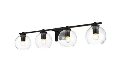 Juelz 4 light Black and Clear Bath Sconce