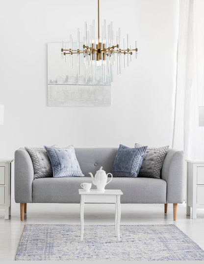 Sienna 27 inch crystal rod pendant in gold