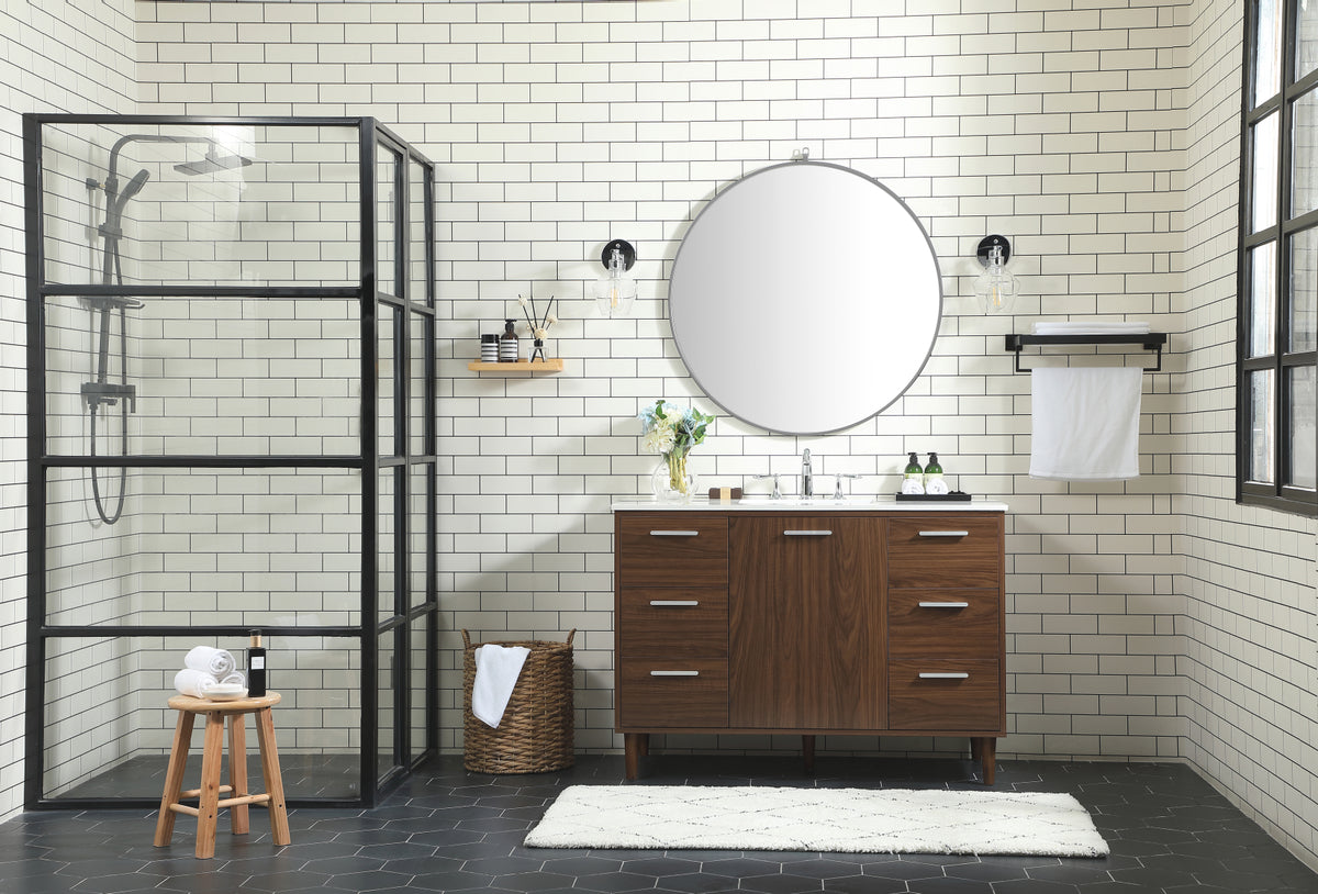 48 inch bathroom vanity in Walnut