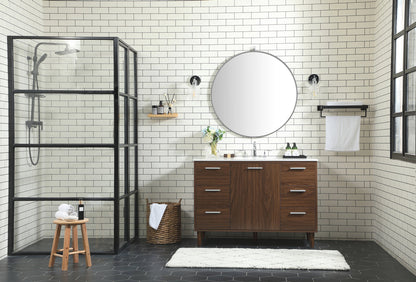 48 inch bathroom vanity in Walnut