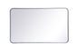 Soft corner metal rectangular mirror 24x40 inch in Silver