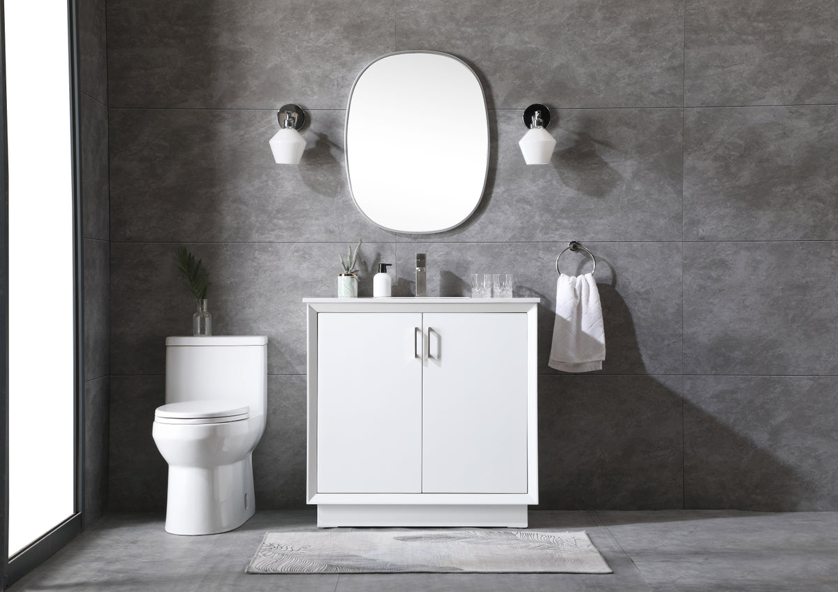 36 Inch SIngle Bathroom Vanity In White