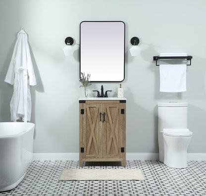 24 inch Single bathroom vanity in natural oak