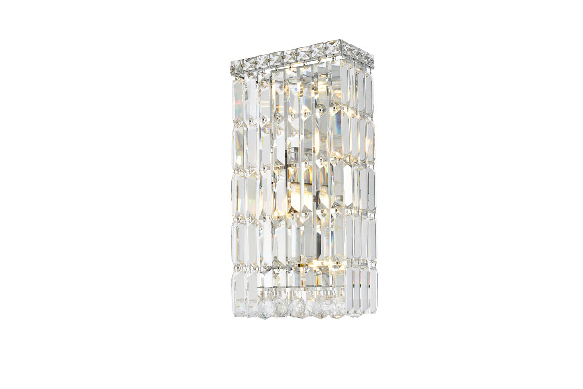 Maxime 4 light Chrome Wall Sconce Clear Royal Cut Crystal