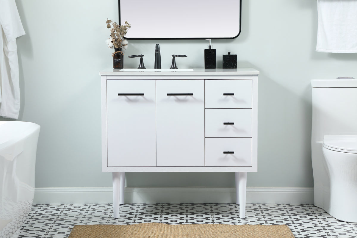 36 inch Single bathroom vanity in white