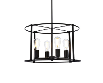 Agnys 4 lights pendant in black