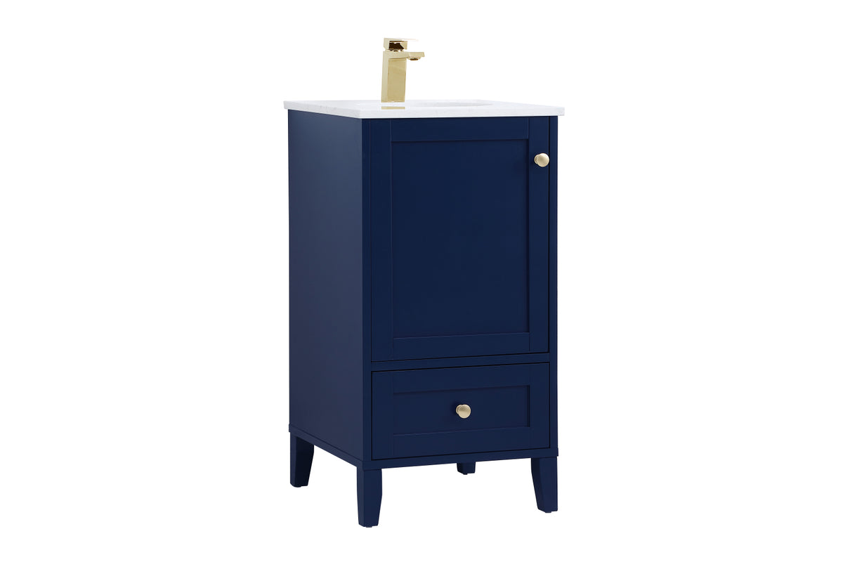 18 inch Single Bathroom Vanity in Blue