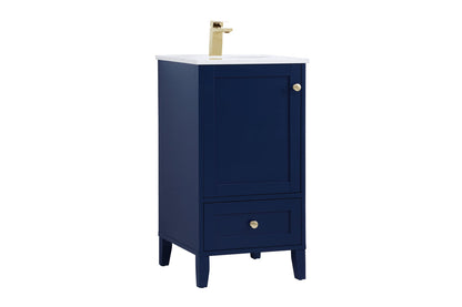 18 inch Single Bathroom Vanity in Blue