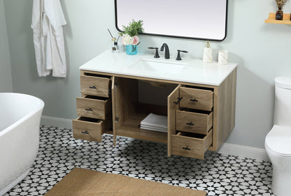 48 inch Single bathroom vanity in natural oak