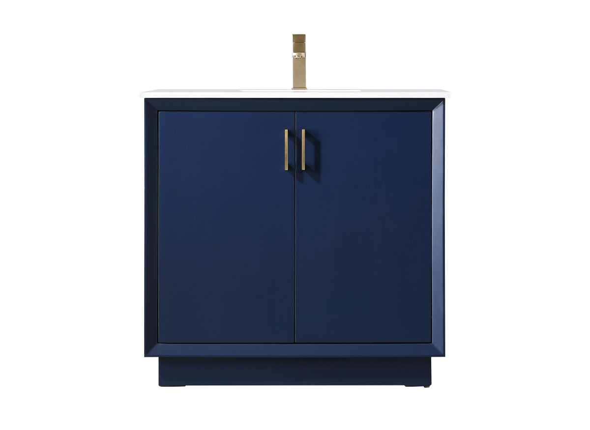 36 Inch SIngle Bathroom Vanity In Blue