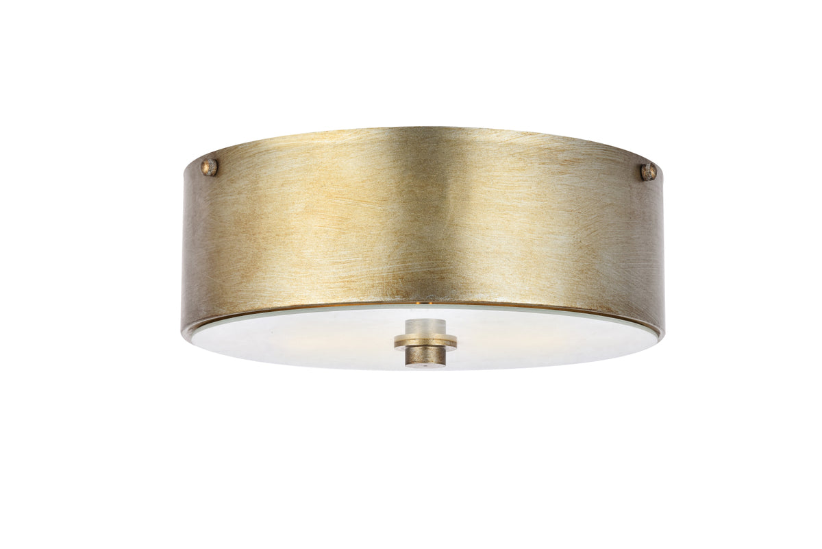 Hazen 2 light 12 inch Vintage Silver flush mount