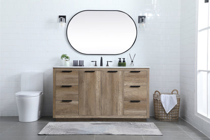 60 Inch SIngle Bathroom Vanity In Natural Oak