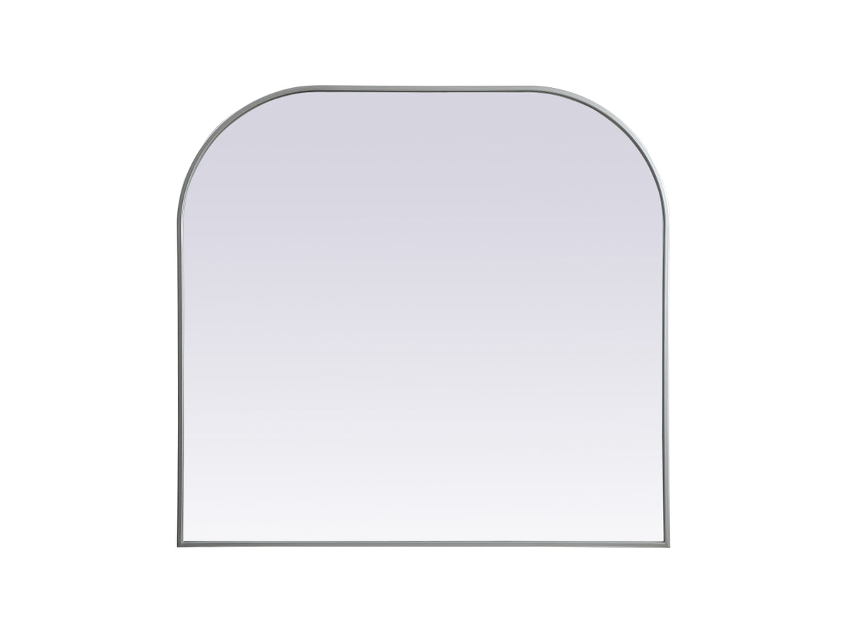 Metal Frame Arch Mirror 40x38 Inch in Silver