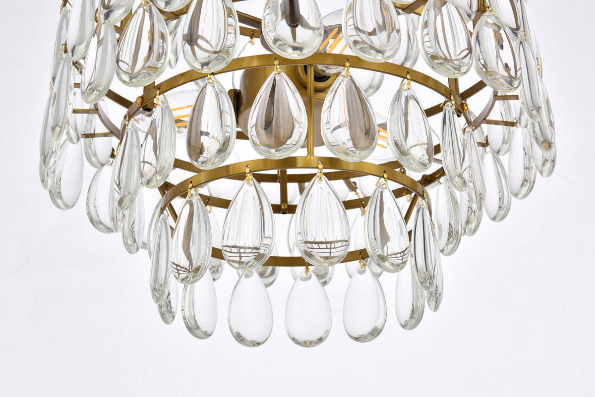 Mila 14 inch pendant in brass