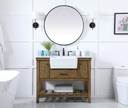 42 inch Single bathroom vanity in driftwood with backsplash