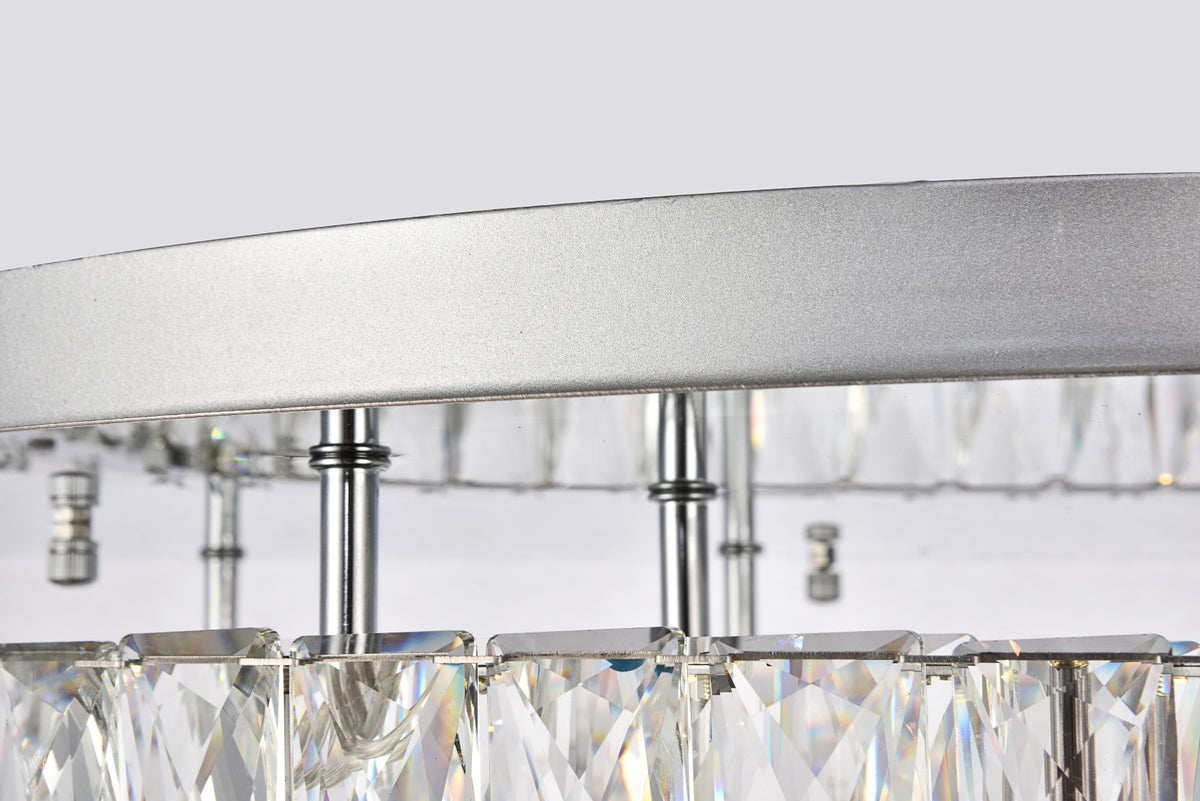 Monroe LED light Chrome Flush Mount Clear Royal Cut Crystal