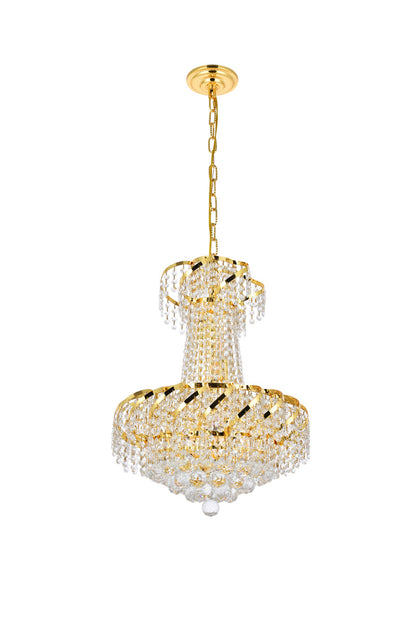 Belenus 6 light Gold Pendant Clear Royal Cut Crystal