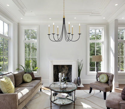 Cohen 42 inch pendant in black and brass