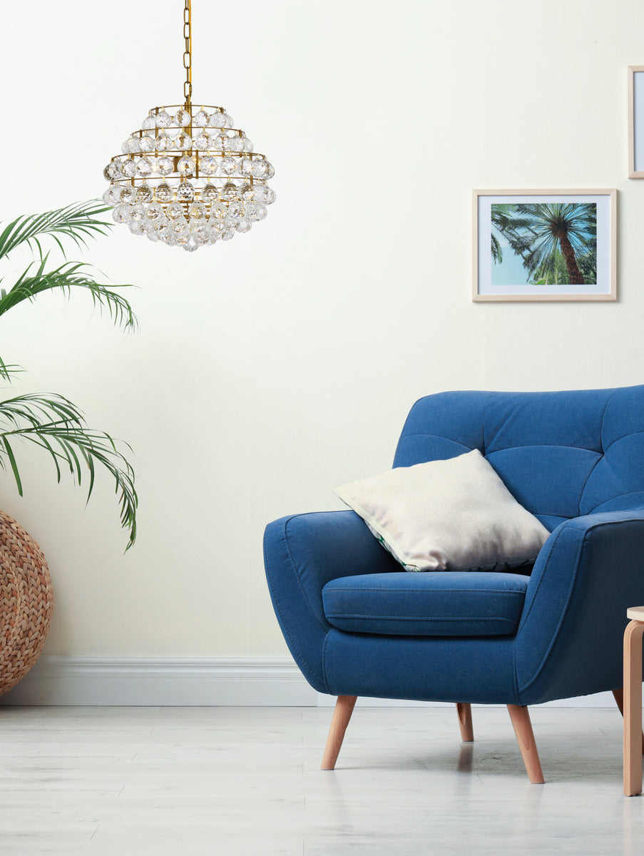 Savannah 16 inch pendant in brass