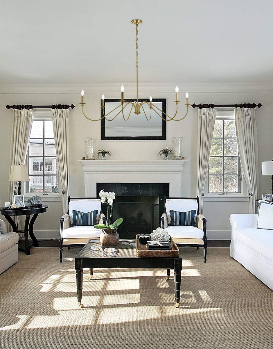 Rohan 54 inch chandelier in Satin Gold