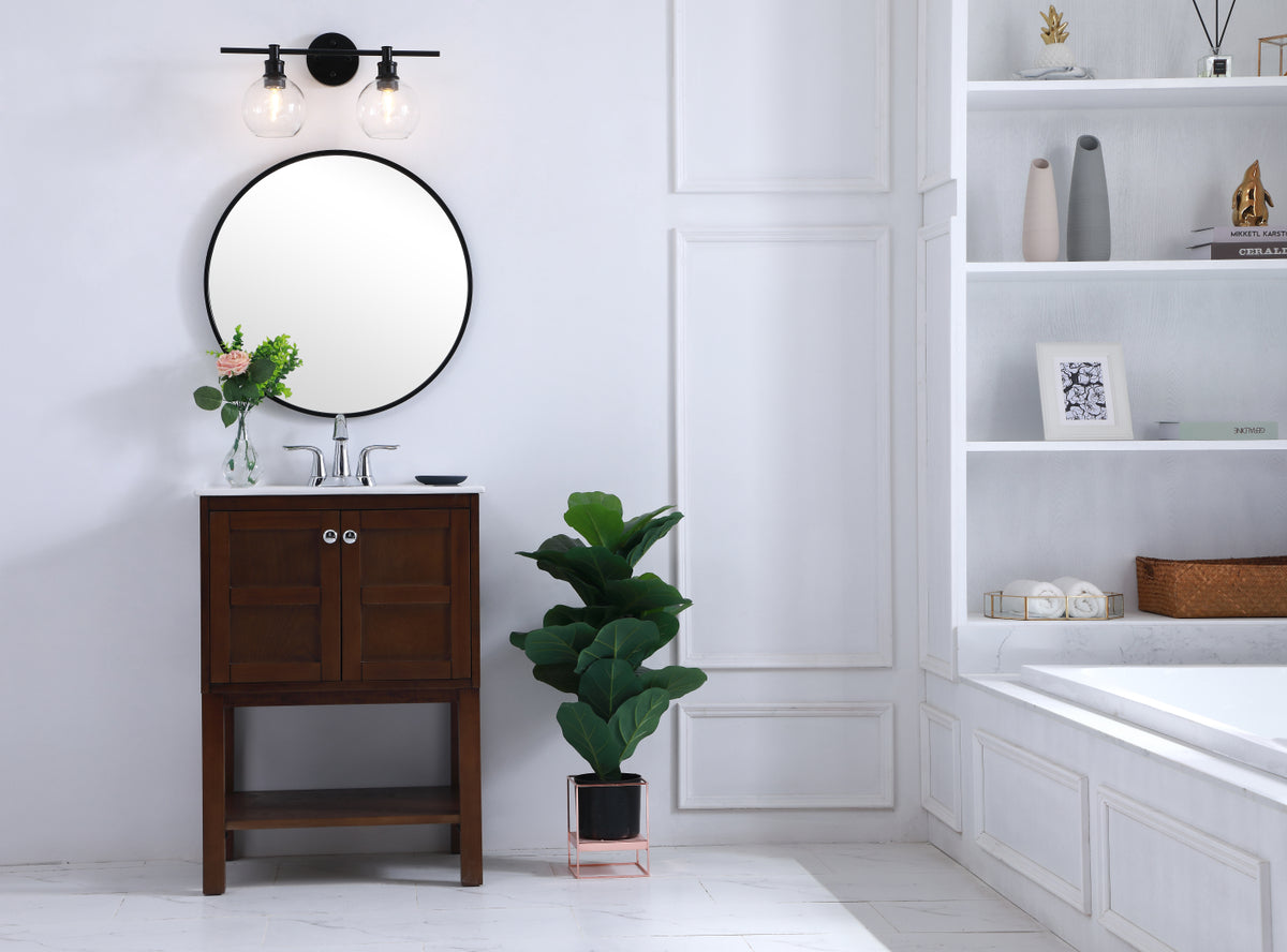 Collier 2 light Black and Clear glass Wall sconce