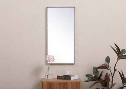 Metal frame rectangle mirror 14x28 inch in silver