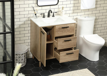 30 inch Single bathroom vanity in natural oak