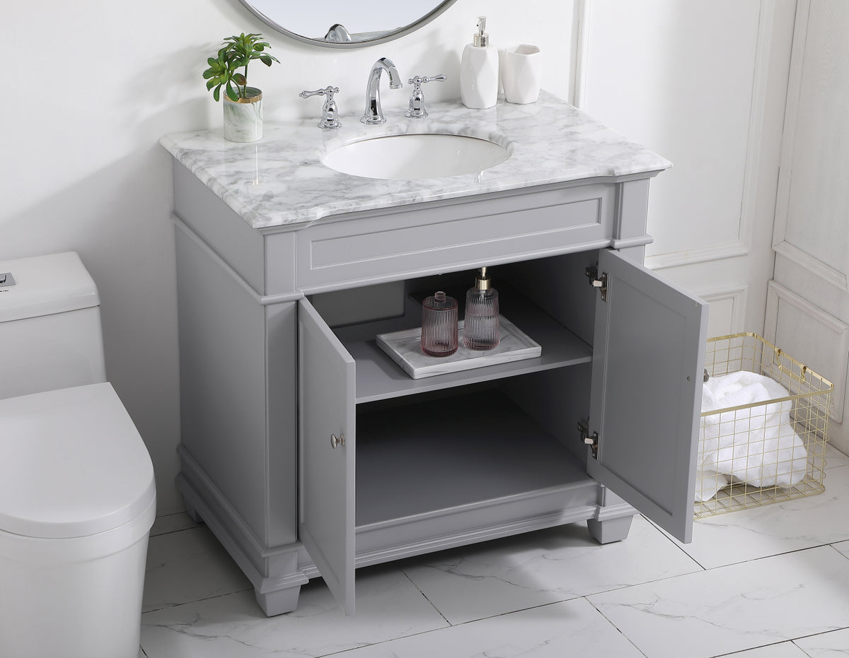 36 inch Single Bathroom Vanity set in Grey