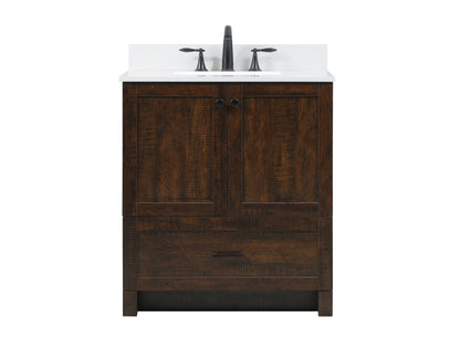 30 inch Single bathroom vanity in expresso with backsplash