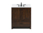 30 inch Single bathroom vanity in expresso with backsplash