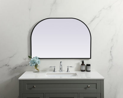 Metal Frame Arch Mirror 36x24 Inch in Black