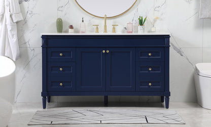 60 inch Single bathroom vanity in blue
