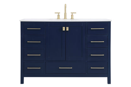 48 inch Single Bathroom Vanity in Blue