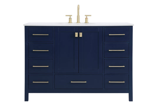 48 inch Single Bathroom Vanity in Blue
