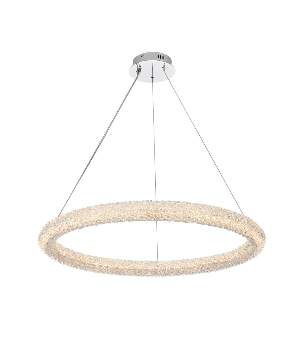 Bowen 32 inch Adjustable LED Chandelier in Chrome