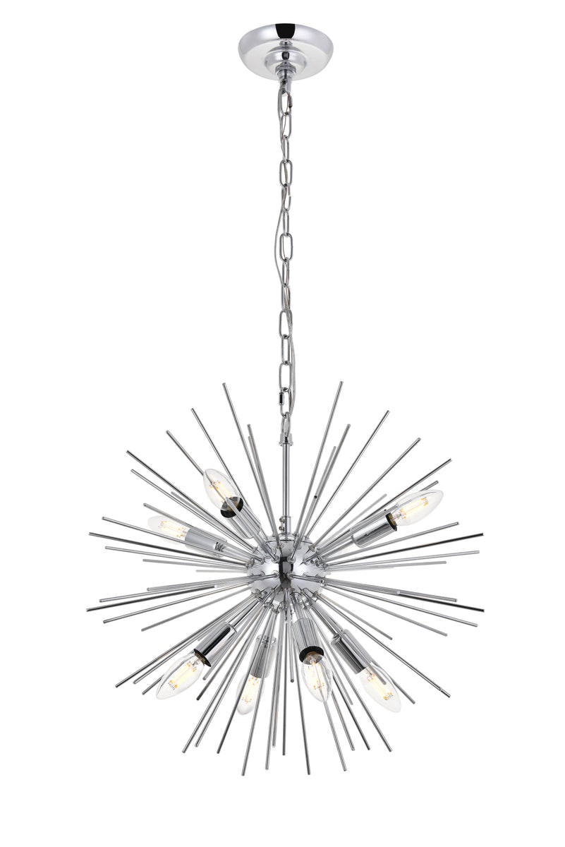 Timber 8 light Chrome Pendant