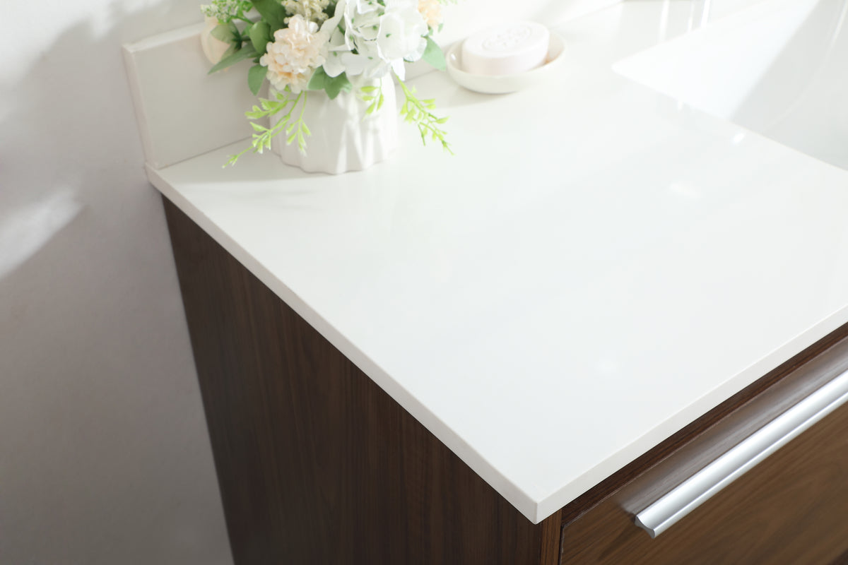 48 inch Single bathroom vanity in walnut with backsplash