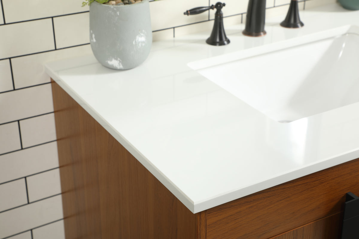 36 inch Single bathroom vanity in teak