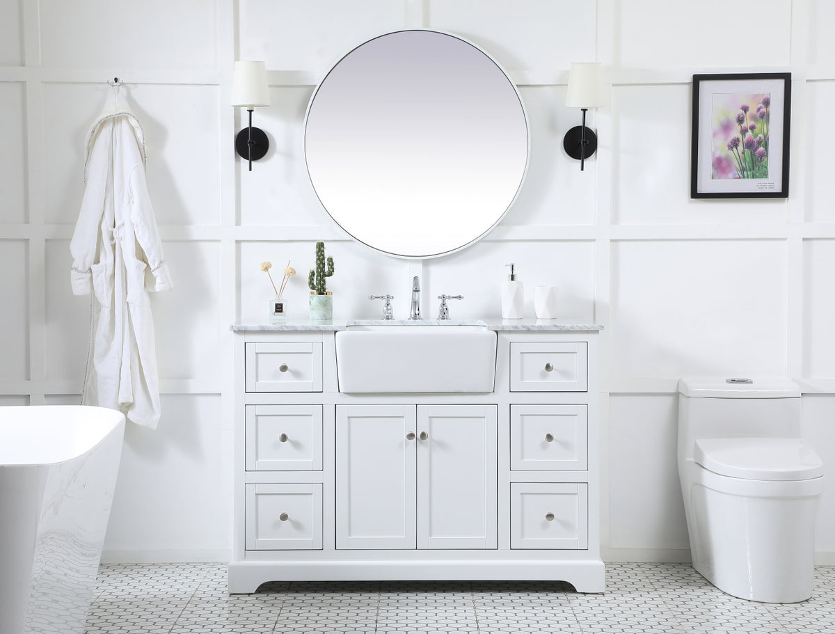 48 inch Single bathroom vanity in white