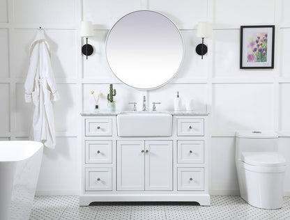 48 inch Single bathroom vanity in white