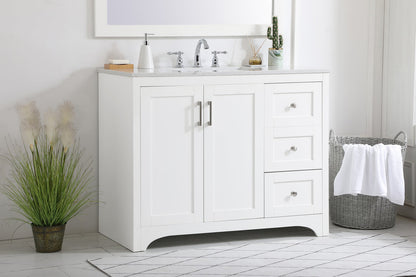 42 inch Single Bathroom Vanity in White