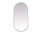 Metal Frame Oval Mirror 30x60 Inch in Silver