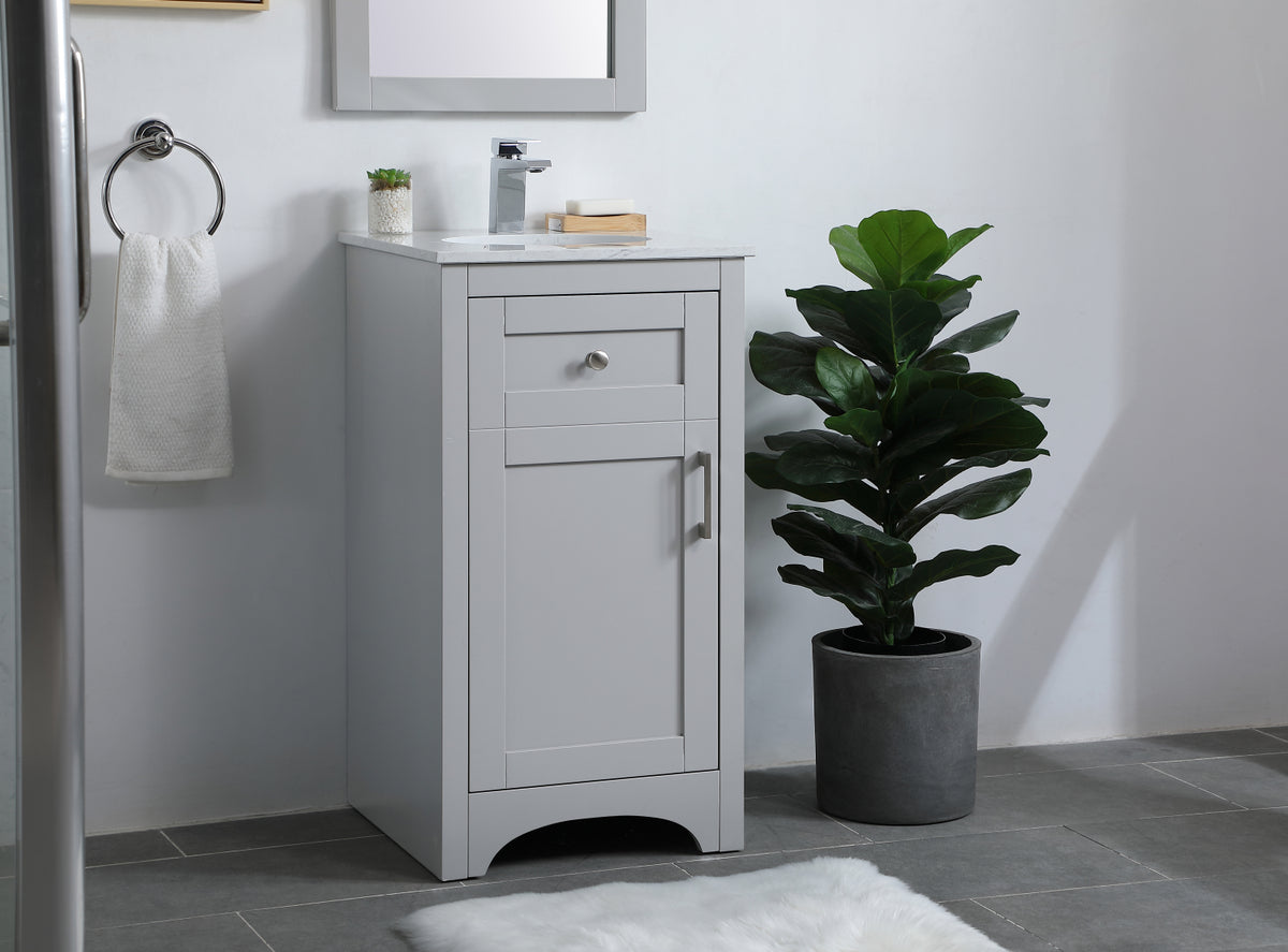 18 inch Single Bathroom Vanity in Grey