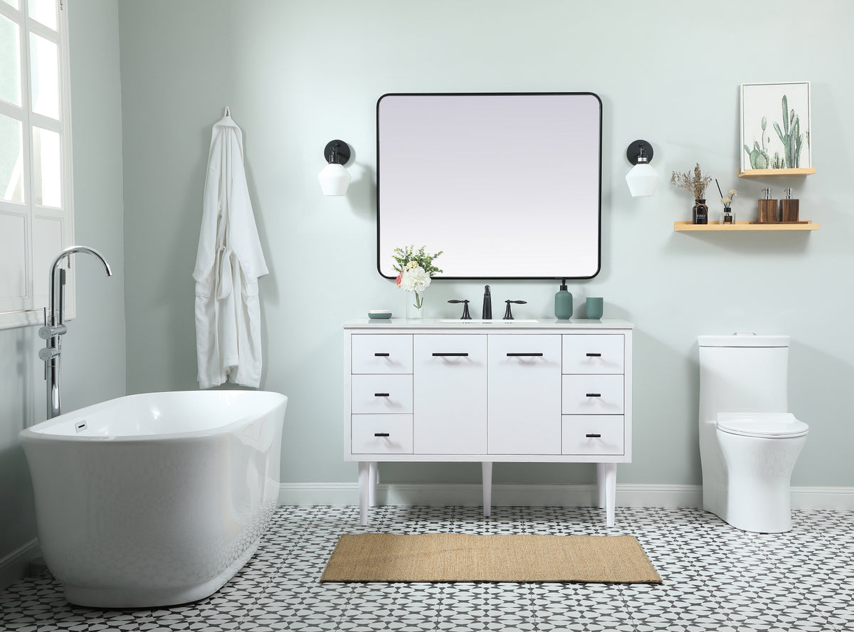 48 inch Single bathroom vanity in white