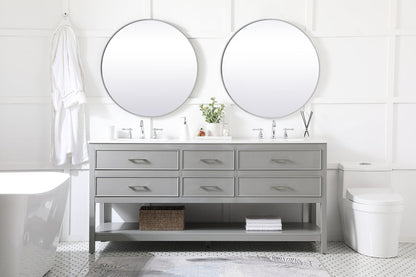 72 inch double bathroom vanity in gray