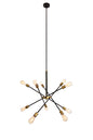 Axel Collection Chandelier D27.2 H32.5 Lt:10 Black and Brass Finish