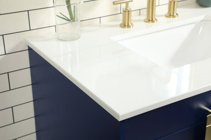 36 inch Single bathroom vanity in blue