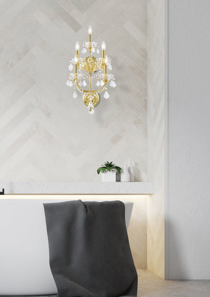 Maria Theresa 5 light Gold Wall Sconce Clear Royal Cut Crystal