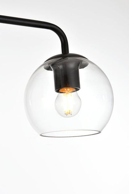 Genesis 4 light Black and Clear Bath Sconce